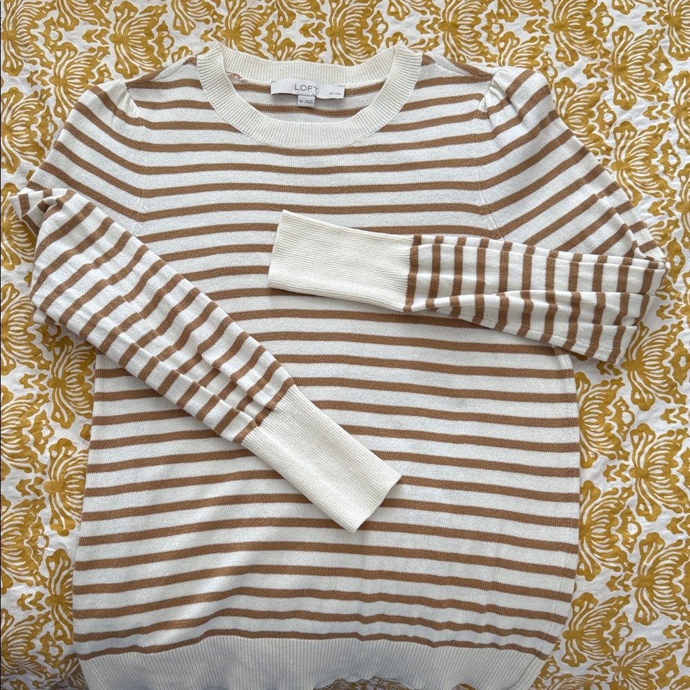 Striped Brown and White Sweater